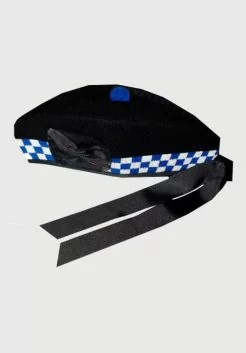 Scottish Pipe Band Glengarry Dice Hat White & Blue