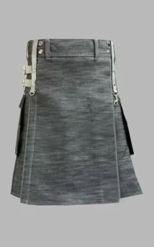 Stylish Grey Denim Kilt for Women