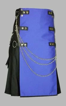 Stylish Utility Kilt With Silver Chain