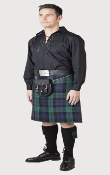 Black Shirt Kilt Outfit
