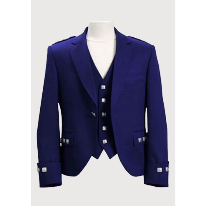 Blue Argyll Jacket And Vest - Made To Measure 