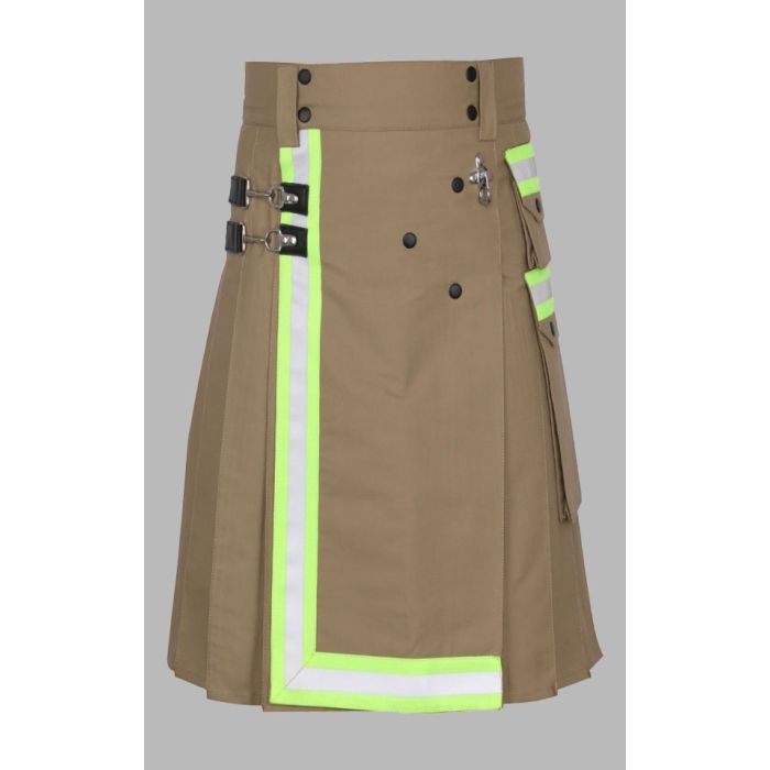 Khaki Firefighter Utility Kilt For Man
