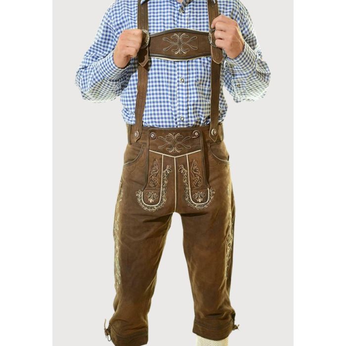 Traditional Brown Bundhosen For Men With Suspender 